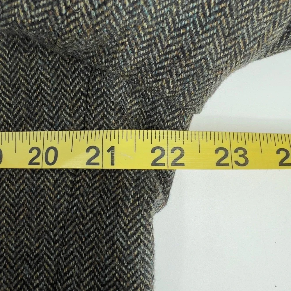 Jos. A. Bank Mens 42S Blazer Olive Green Herringbone 100% Wool Sport Coat